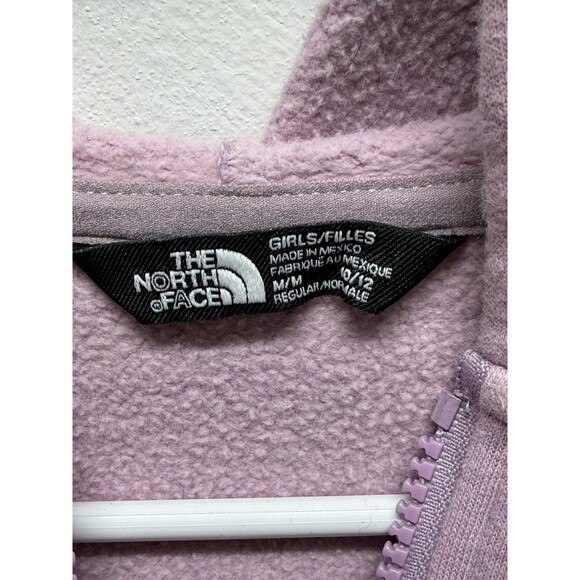 THE NORTH FACE Kid's Girl's 1/2 Zip Fleece Hoodie Sweater Cotton Blend Pink M - Picture 10 of 11